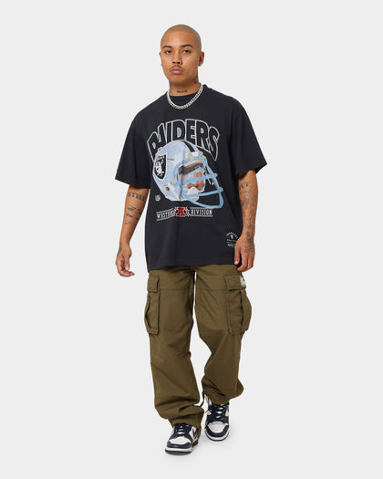 Mitchell & Ness Las Vegas Raiders Helmet Vintage T-Shirt Faded Black