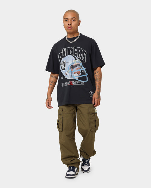 Mitchell & Ness Las Vegas Raiders Helmet Vintage T-Shirt Faded Black
