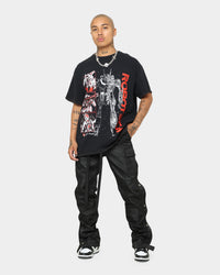 American Thrift X Robotech VFIJ Vintage T-Shirt Washed Black