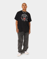 73Studio 73Studio X Stranger Things Hellfire Club Vintage T-Shirt Washed Black