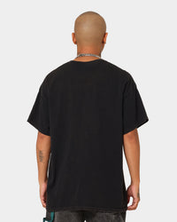 73Studio 73Studio X Stranger Things Hellfire Club Vintage T-Shirt Washed Black