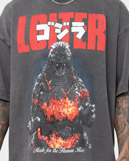 Loiter X Godzilla Godzilla Vintage T-Shirt Charcoal