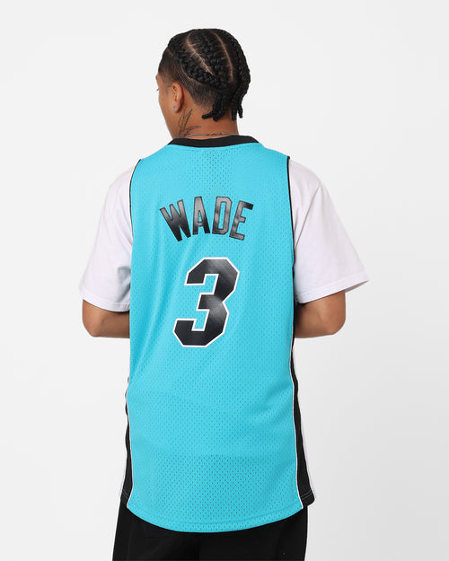 Mitchell & Ness Dwyane Wade Miami Heat Neon Tropical Swing Jersey Neon Blue