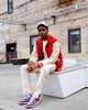 MNML Collared Varsity Jacket Red/White