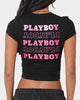 Playboy Women's Stack Baby T-Shirt Black