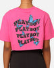 Playboy Women's Butterfly Cropped T-Shirt Pink
