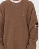 Fred Perry X Raf Simons Patched Oversized Jumper Almond