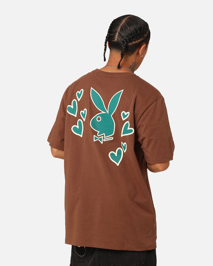 Playboy PB Heart T-Shirt Brown