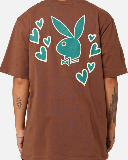 Playboy PB Heart T-Shirt Brown
