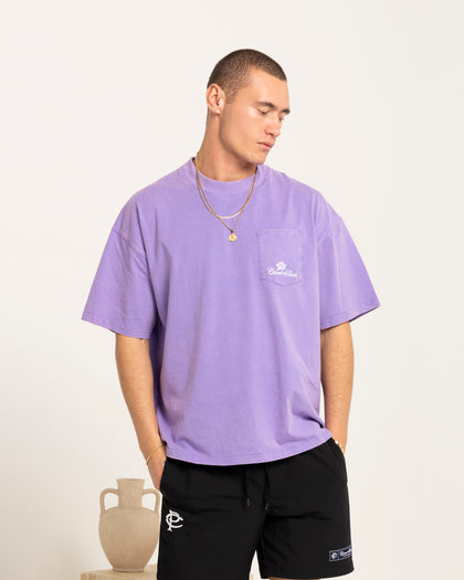 Carre Class Oversized Pocket T-Shirt Purple
