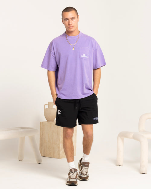 Carre Class Oversized Pocket T-Shirt Purple