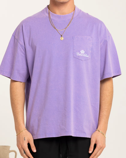 Carre Class Oversized Pocket T-Shirt Purple