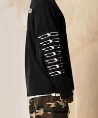 Carre Revolution Cut Off Oversized Crewneck Washed Black