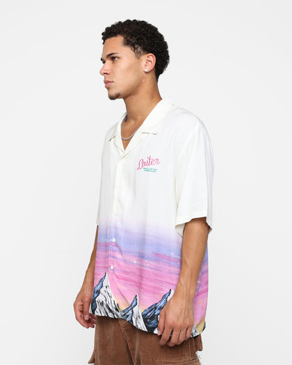 Loiter Mountain Range Button Up T-Shirt Off White