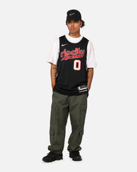 Nike Portland Trail Blazers Damian Lillard City Edition 2023/24 Dri-FIT Swingman Jersey Black
