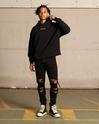 Saint Morta Monogram Boxy Hoodie Black