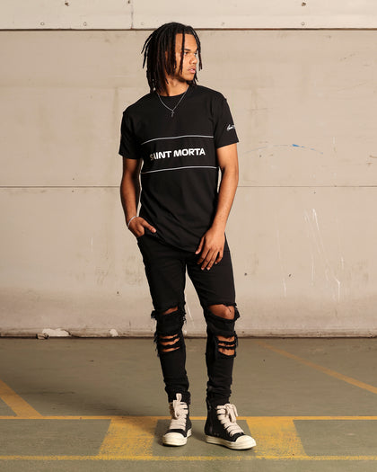 Saint Morta Moto Lafayette T-Shirt Black/White