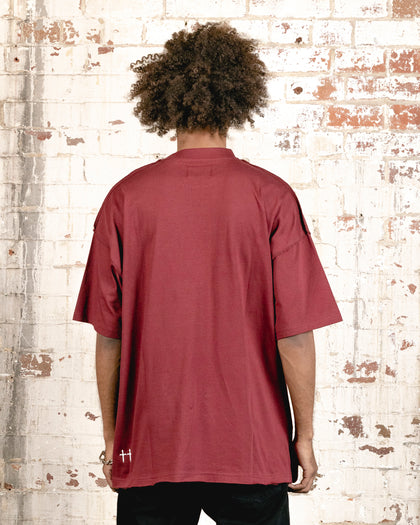 Saint Morta Fear Boxy T-Shirt Maroon