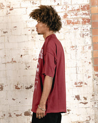 Saint Morta Fear Boxy T-Shirt Maroon
