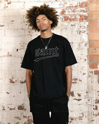 Saint Morta Allstar Embroidered Drop T-Shirt Black/White