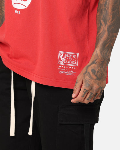 Mitchell & Ness Chicago Bulls XL Logo One Colour T-Shirt Faded Red
