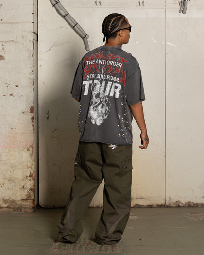 Loiter X The Anti Order Anti Human Tour Vintage T-Shirt Vintage Charcoal