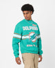 Majestic Athletic Miami Dolphins Stripe Crest Crewneck Faded Teal
