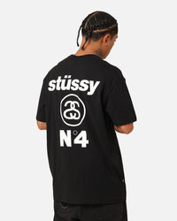 Stussy Italic No. 4 T-Shirt Black/White