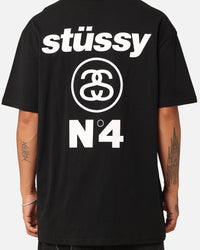 Stussy Italic No. 4 T-Shirt Black/White