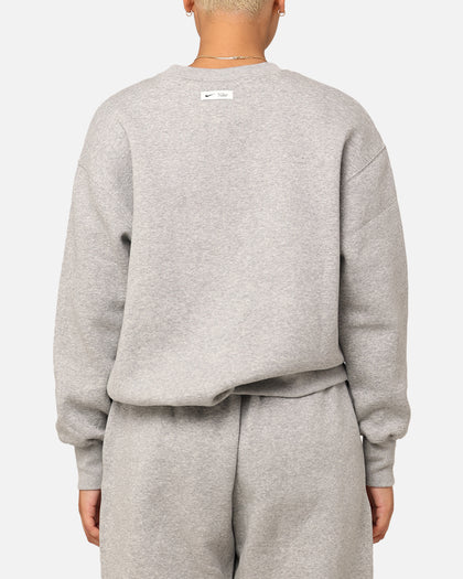 Nike Women's Sportswear Phoenix Fleece Oversized Logo Crewneck Dark Grey Heather