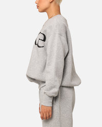 Nike Women's Sportswear Phoenix Fleece Oversized Logo Crewneck Dark Grey Heather