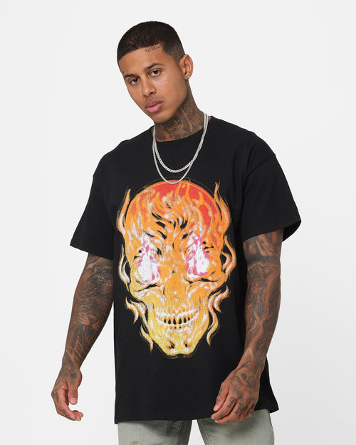 Last Kings Fiery Skull T-Shirt Black