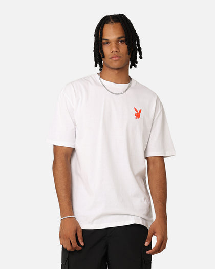 Playboy Bunny O Gothic Stack T-Shirt White