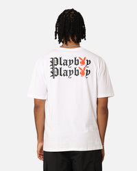 Playboy Bunny O Gothic Stack T-Shirt White