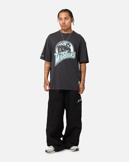 Mitchell & Ness Golden State Warriors Ice Blue Logo T-Shirt Faded Black