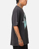 Mitchell & Ness Golden State Warriors Ice Blue Logo T-Shirt Faded Black