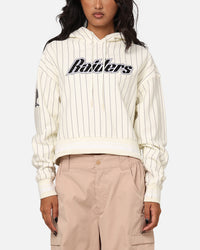 Pro Standard Women's Las Vegas Raiders Fleece Cropped Pullover Hoodie Eggshell/Grey