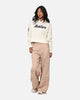Pro Standard Women's Las Vegas Raiders Fleece Cropped Pullover Hoodie Eggshell/Grey
