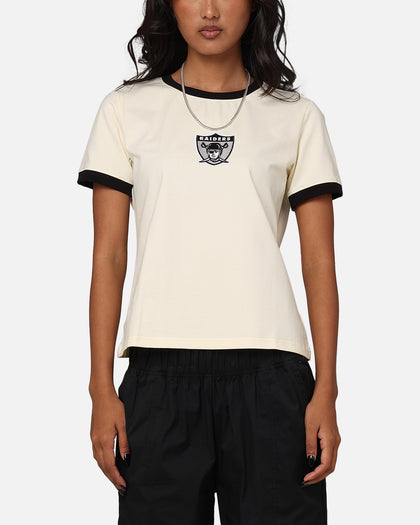 Pro Standard Women's Las Vegas Raiders SJ Ringer T-Shirt Eggshell/Black