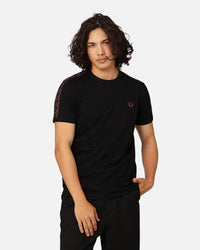 Fred Perry Contrast Tape Ringer T-Shirt Black/Whisky Brown