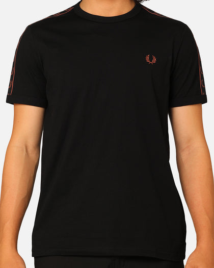 Fred Perry Contrast Tape Ringer T-Shirt Black/Whisky Brown