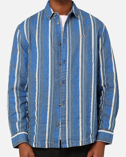 Tommy Jeans Relaxed Denim Stripe Long Sleeve Shirt Denim Medium