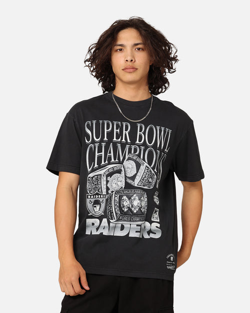 Mitchell & Ness Oakland Raiders 3 Time Super Bowl T-Shirt Faded Black
