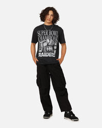 Mitchell & Ness Oakland Raiders 3 Time Super Bowl T-Shirt Faded Black