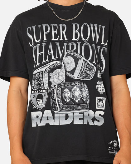 Mitchell & Ness Oakland Raiders 3 Time Super Bowl T-Shirt Faded Black