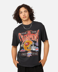 Mitchell & Ness San Francisco 49ers 5 Time Super Bowl T-Shirt Faded Black