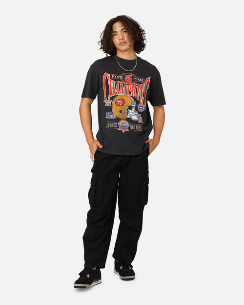 Mitchell & Ness San Francisco 49ers 5 Time Super Bowl T-Shirt Faded Black