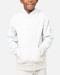 Jordan Kids' Flight MVP Fleece Pullover Hoodie Pure Platinum