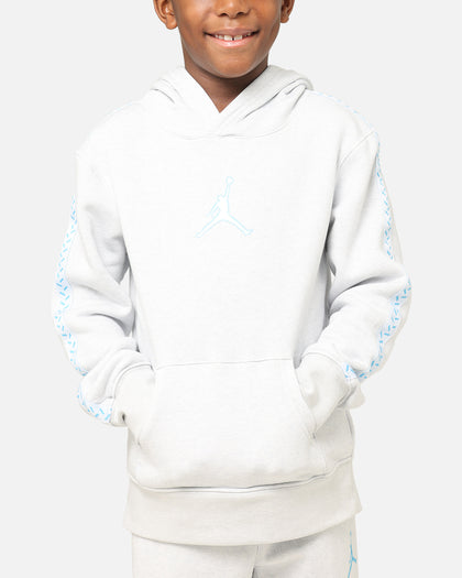 Jordan Kids' Flight MVP Fleece Pullover Hoodie Pure Platinum