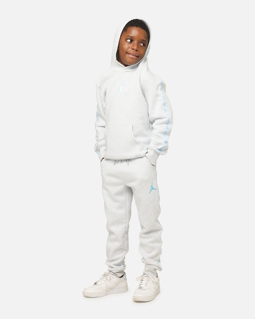 Jordan Kids' Flight MVP Fleece Pullover Hoodie Pure Platinum